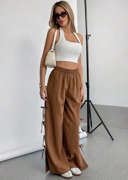 Pantalon femme large taille haute contrasté ORIS WEAR