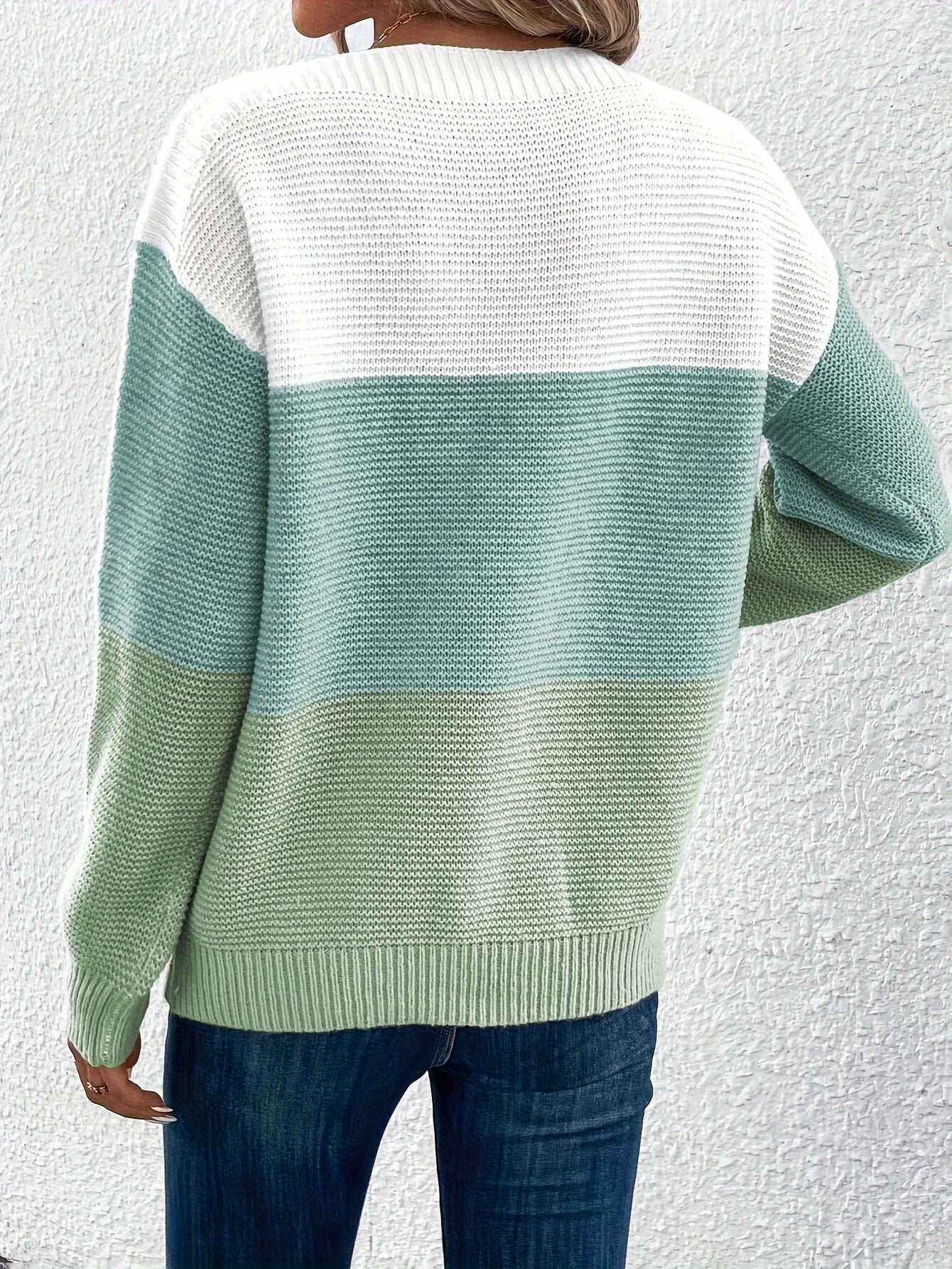 Pull Tricoté à Col Rond avec Détails en Tricot pour Femme ORIS WEAR