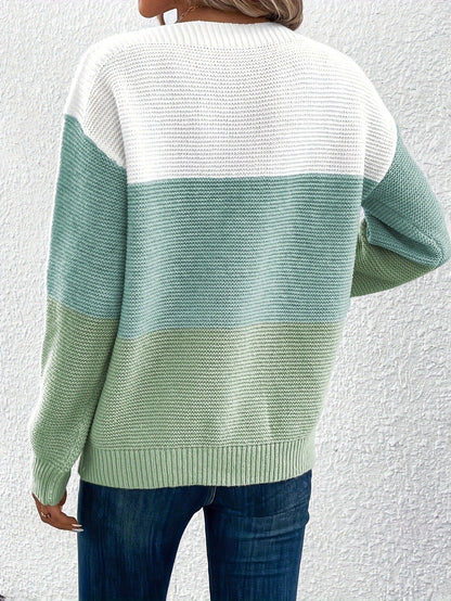 Pull Tricoté à Col Rond avec Détails en Tricot pour Femme ORIS WEAR