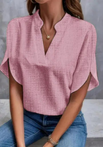 Blouse Fluide en Chiffon à Col V ORIS WEAR