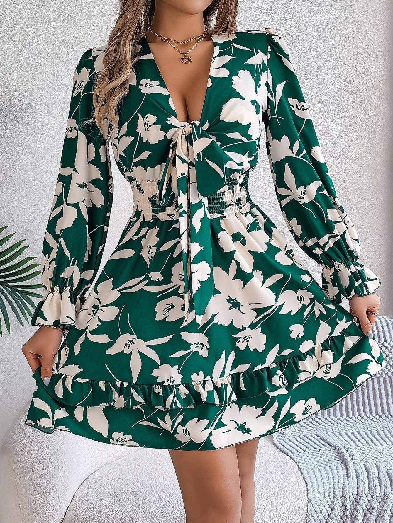 ROSE | ROBE FLORALE A VOLANTS ORIS WEAR