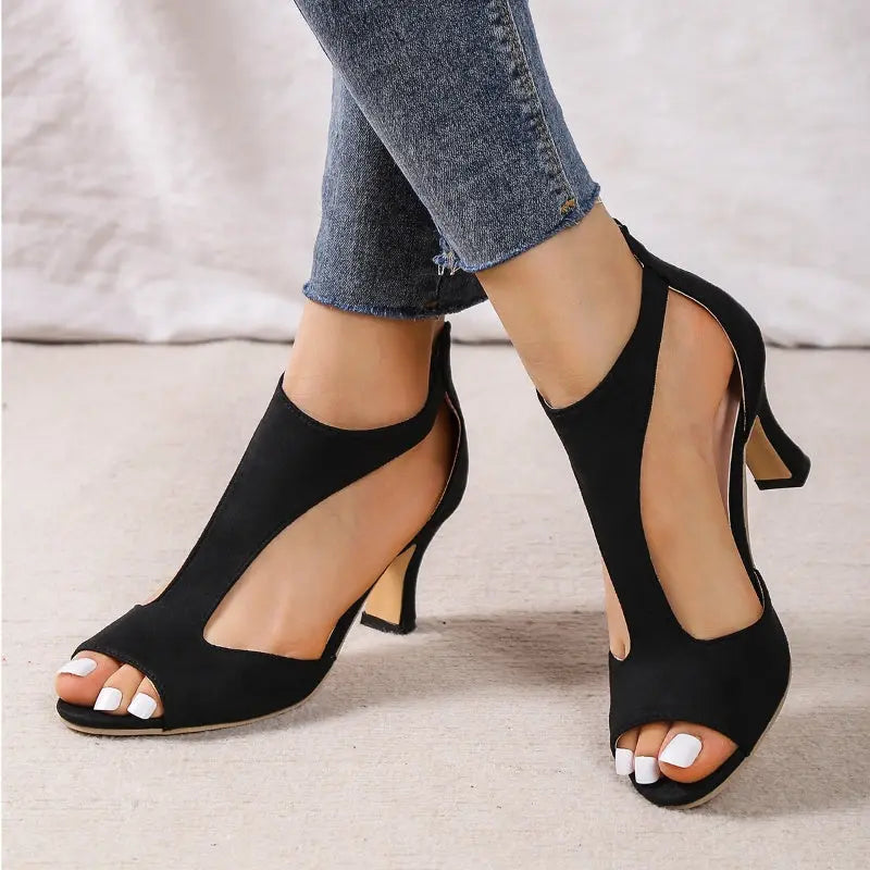 Sandales à Talons Zip & Bout Ouvert ORIS WEAR