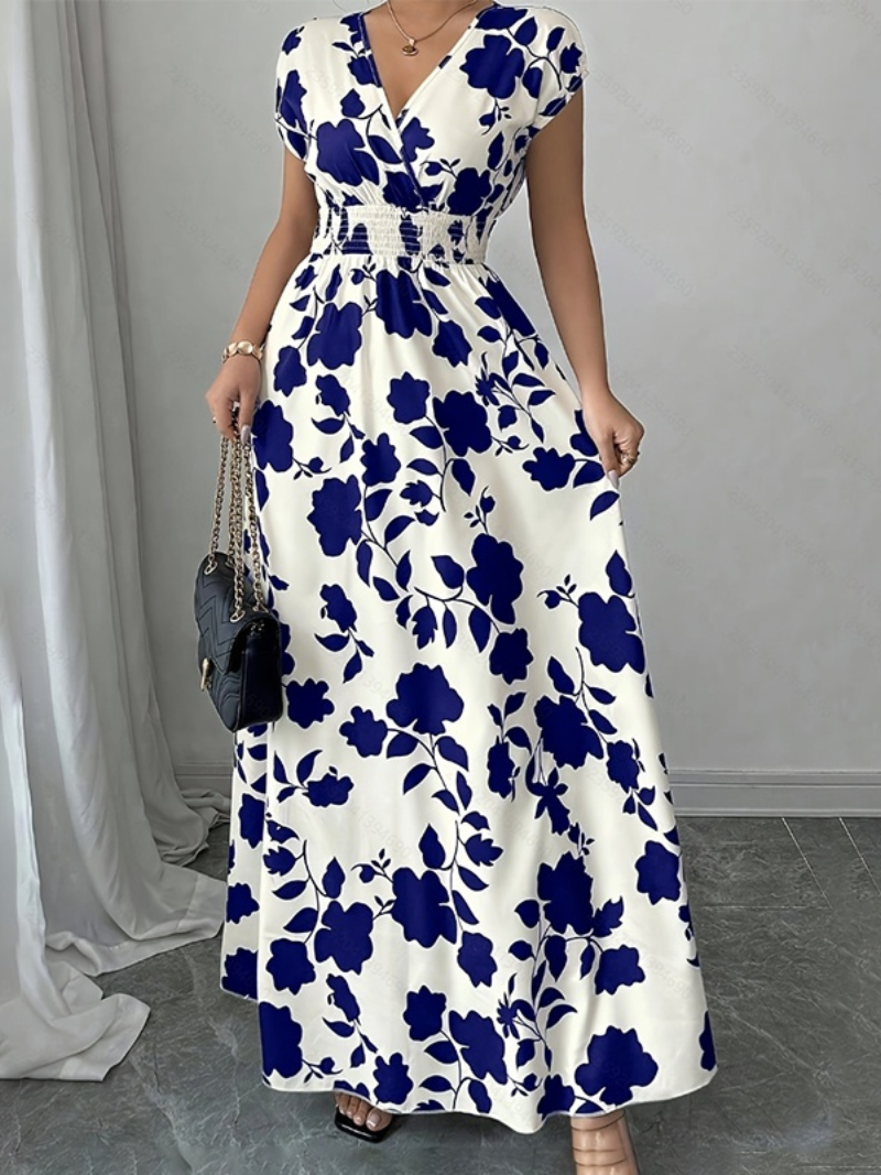 Robe Longue Élégante d’Été Col V Cache-Cœur ORIS WEAR