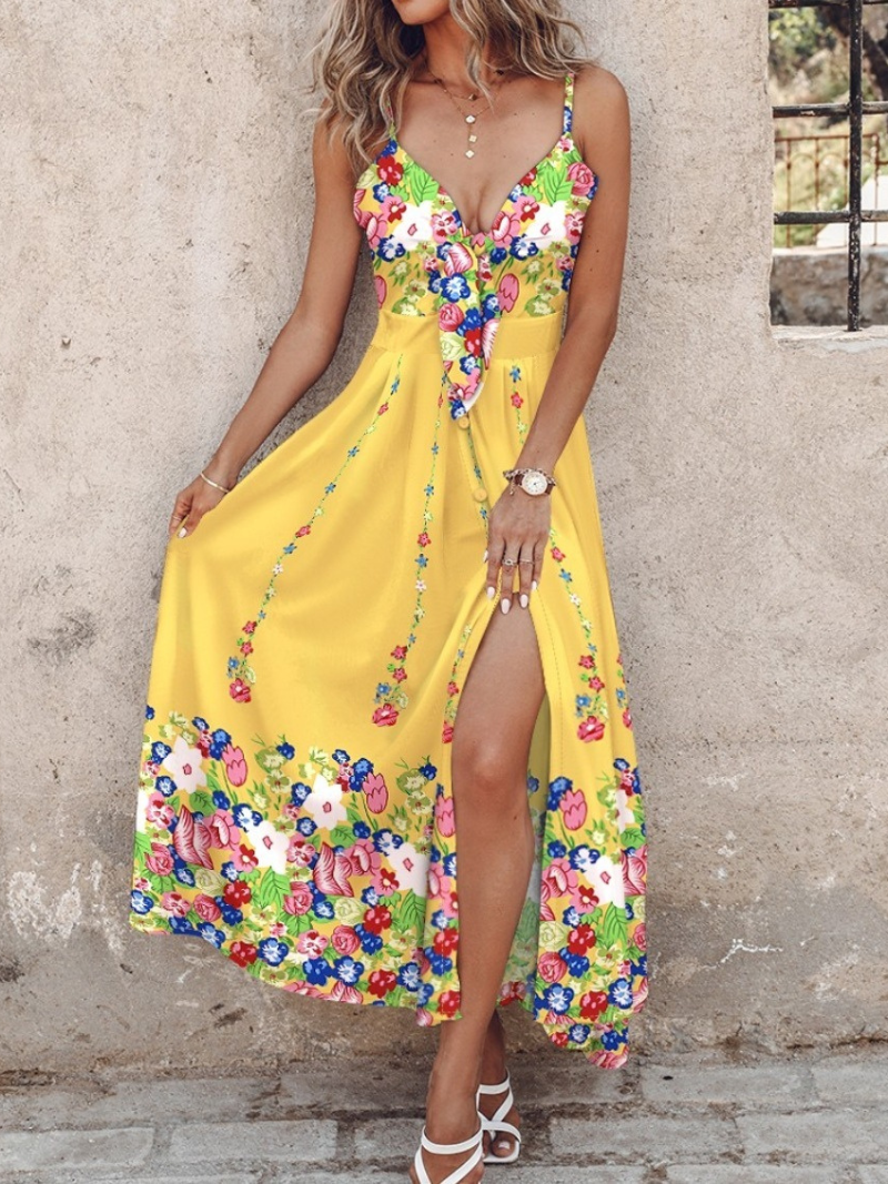 Robe a Col V et Longue Tropicale à Bretelles ORIS WEAR