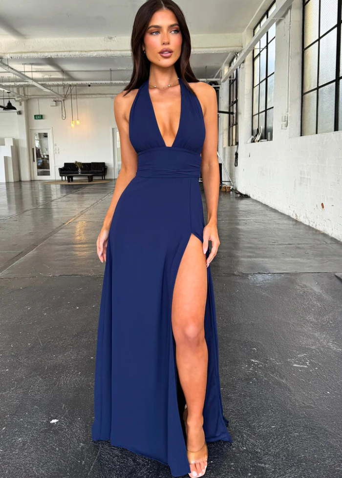Robe longue décolleté V fendue ORIS WEAR