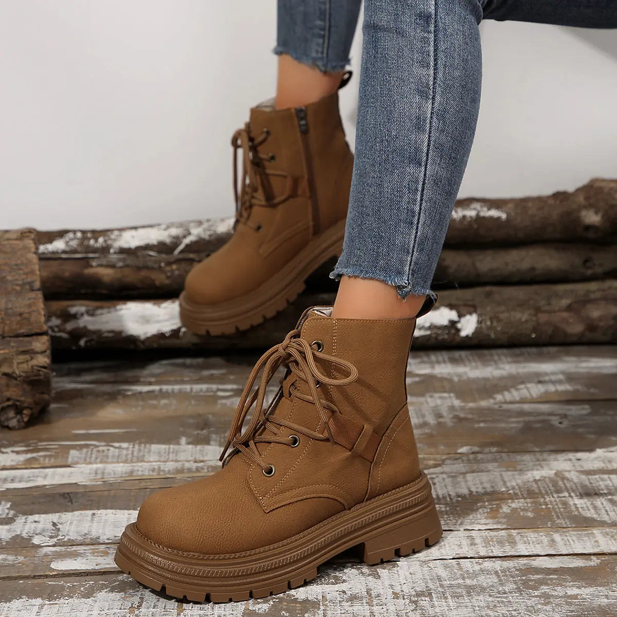 Bottines à Lacets à Talon Carré pour Femme ORIS WEAR