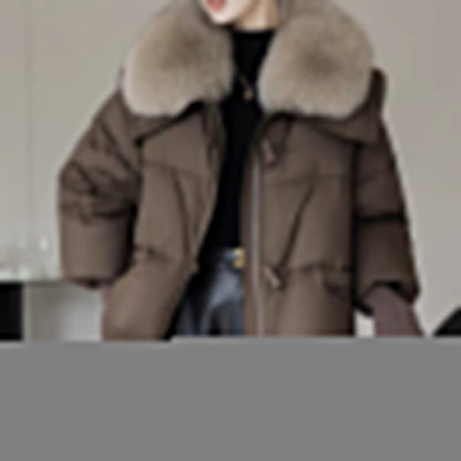 Veste courte matelassée col fourrure hiver ORIS WEAR