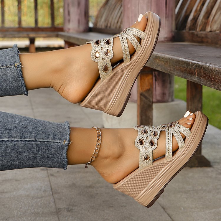 Chaussons bohèmes à bout ouvert et paillettes ORIS WEAR
