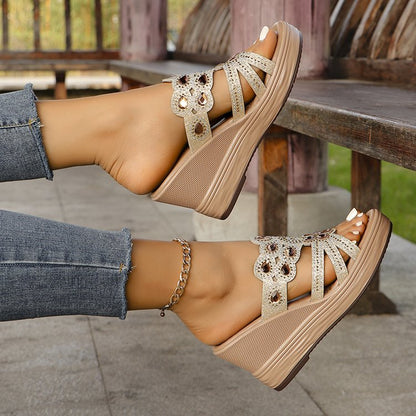 Chaussons bohèmes à bout ouvert et paillettes ORIS WEAR