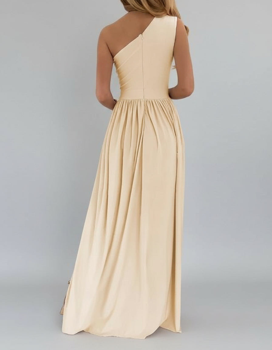 Robe longue élégante asymétrique à fente haute pour femme ORIS WEAR