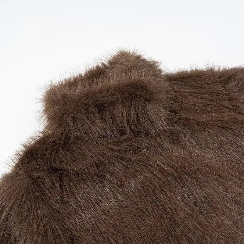 Manteau épais et chaud en fausse fourrure de renard avec col montant ORIS WEAR