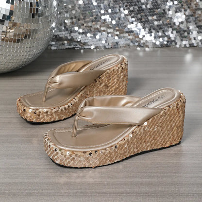 Sandales compensées brillantes femme été ORIS WEAR