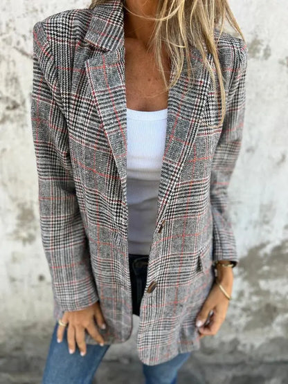 Blazer Élégance Rétro Pied-de-Poule ORIS WEAR