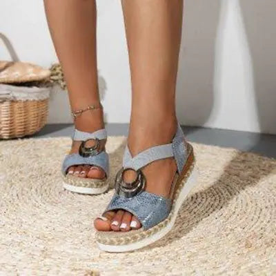 Sandales Compensées Élégantes à Motif Serpent ORIS WEAR