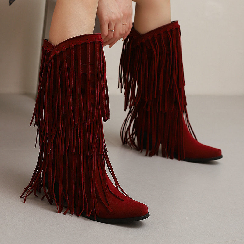 Esprit Bohème – Bottes Frangées Mi-Mollet ORIS WEAR