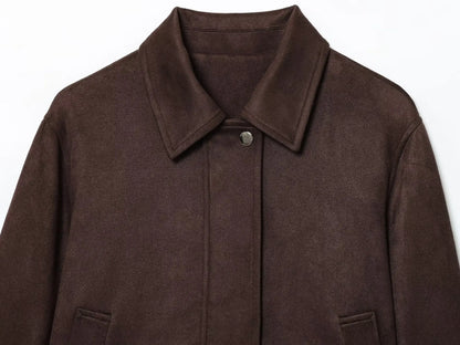 Veste élégante à col classique – Teinte chocolat ORIS WEAR