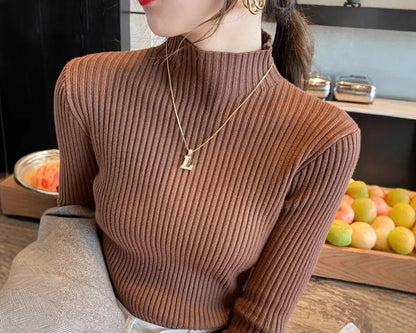 Pull côtelé à col montant – Coupe ajustée et allure chic ORIS WEAR