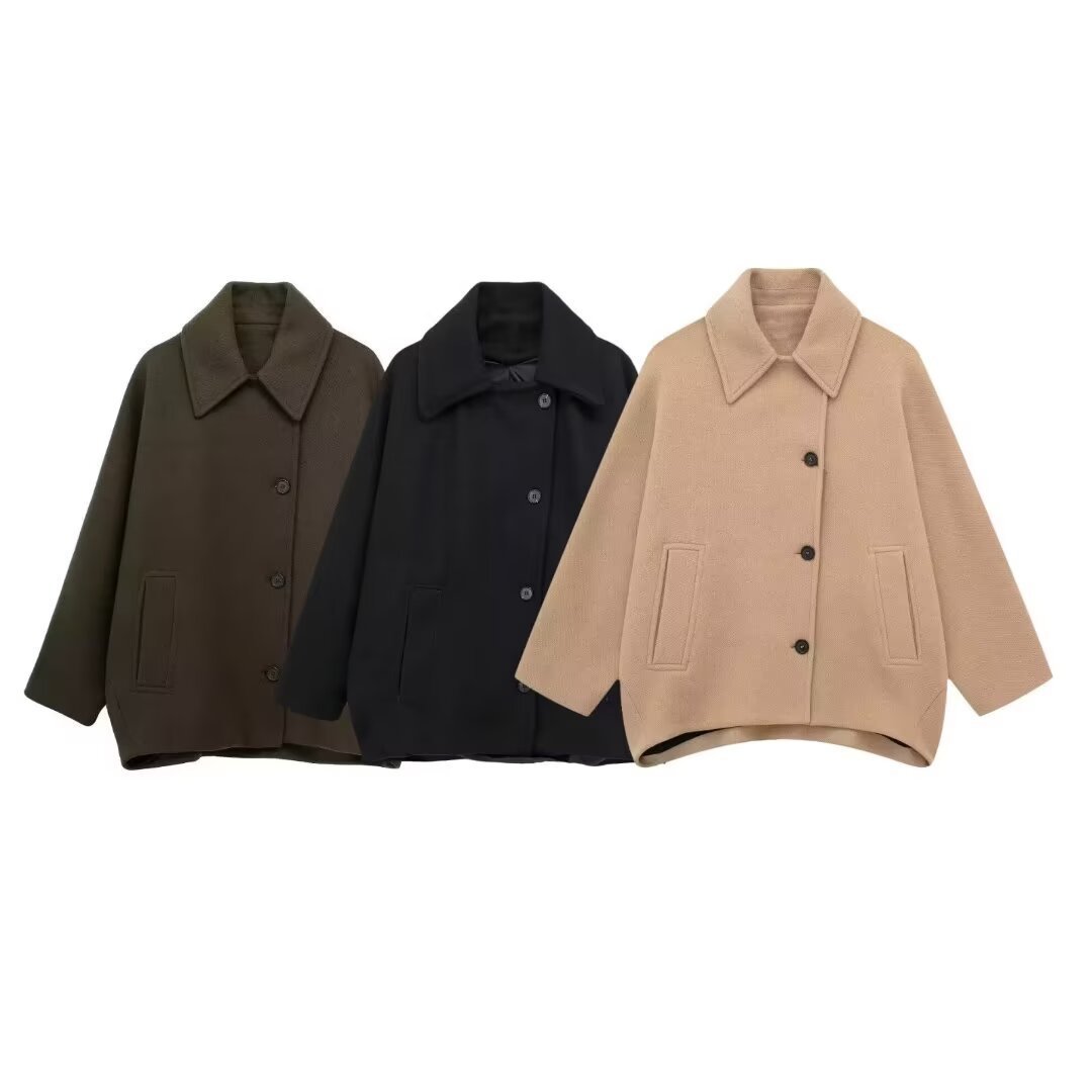 Manteau Court en Laine Mélangée – Charme Automnal ORIS WEAR