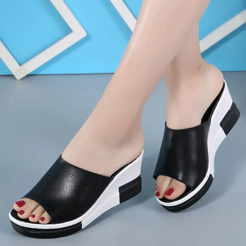 Mules en Cuir avec Semelle Compensée Confort & Élégance ORIS WEAR