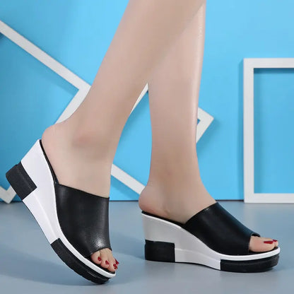 Mules en Cuir avec Semelle Compensée Confort & Élégance ORIS WEAR