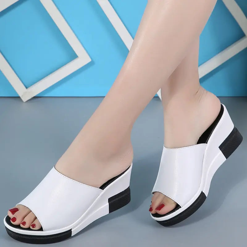 Mules en Cuir avec Semelle Compensée Confort & Élégance ORIS WEAR
