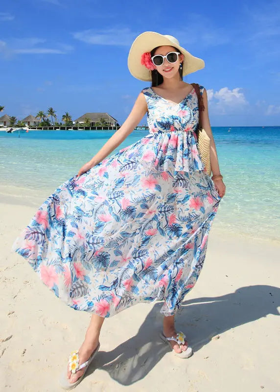 Robe midi fluide à imprimé floral en chiffon ORIS WEAR
