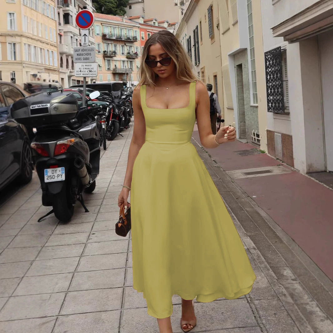 Robe à Bretelles Sans Manches à Encolure Carrée ORIS WEAR
