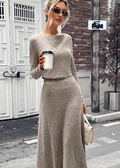 Ensemble tricot femme manches longues ajusté ORIS WEAR