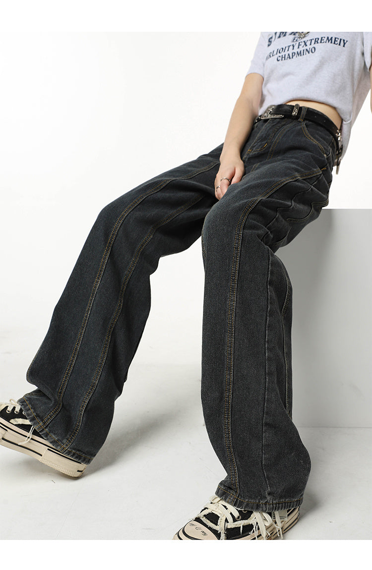 Jean bleu foncé drapé ample ORIS WEAR
