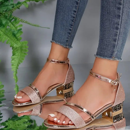 Sandales élégantes à petit talon scintillant ORIS WEAR