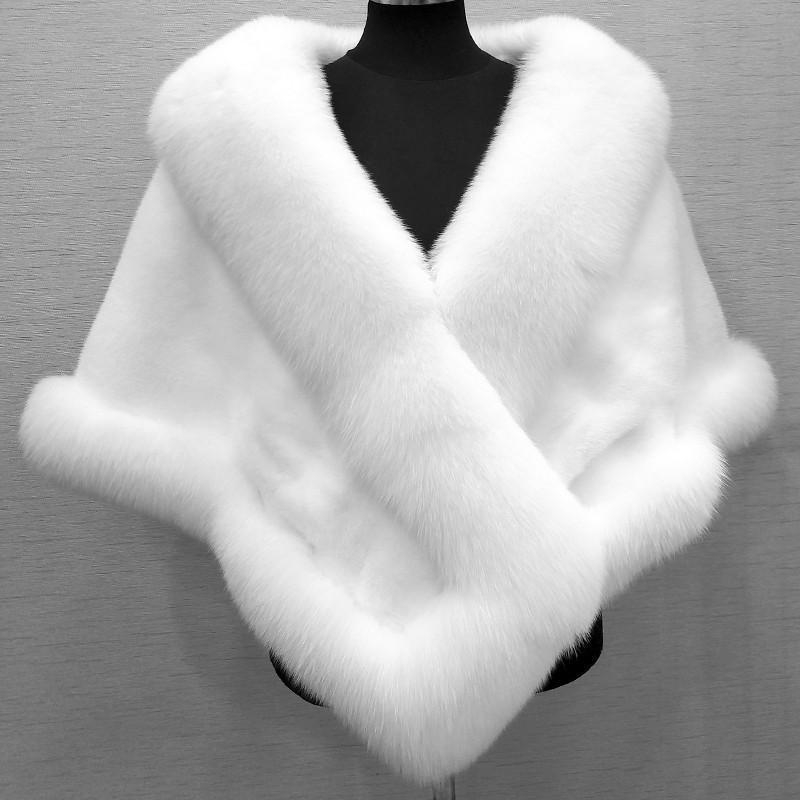 Cape châle femme en fausse fourrure effet vison & renard ORIS WEAR