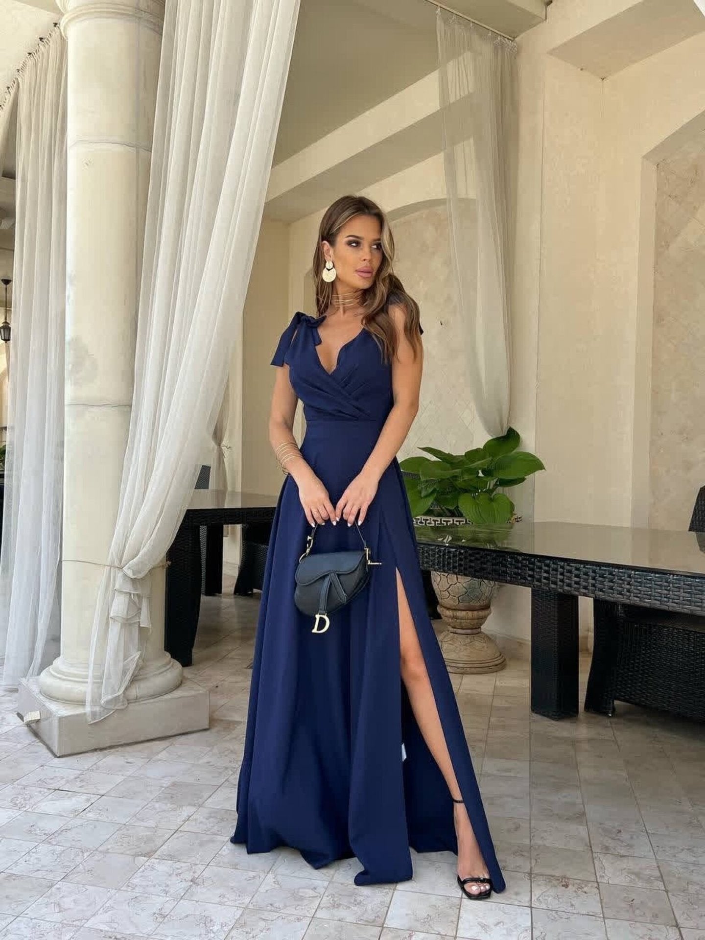 Robe longue plissée unie ORIS WEAR