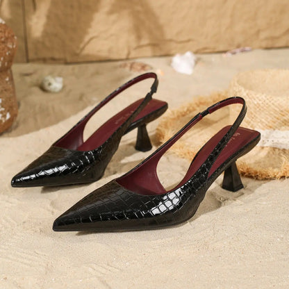 Escarpins slingback effet croco – Talon graphique élégant ORIS WEAR