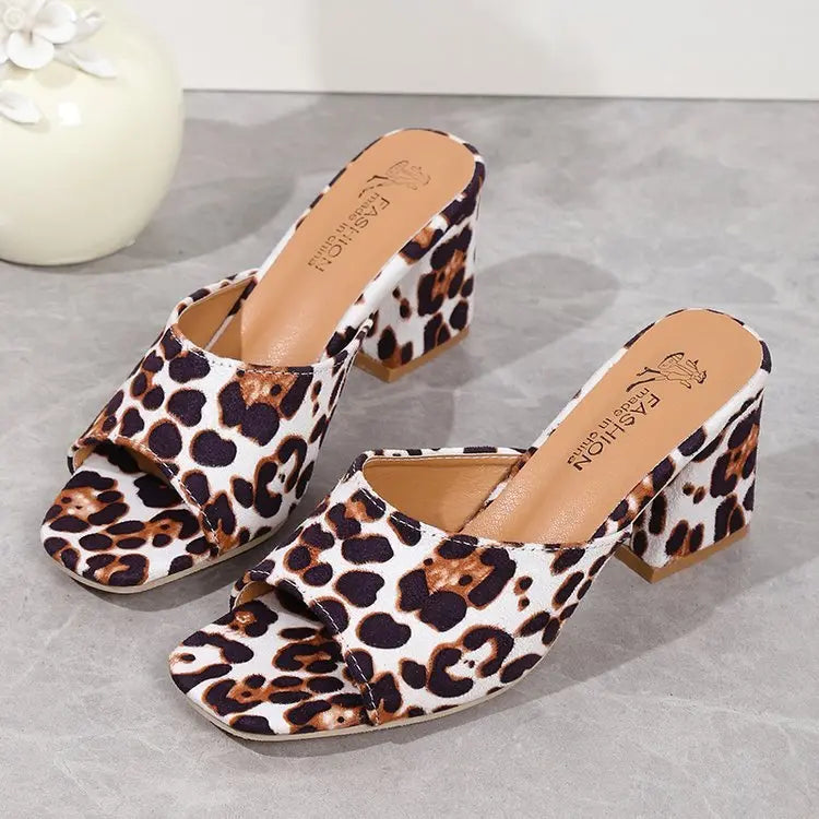 Mules à Talon Carré Léopard ORIS WEAR