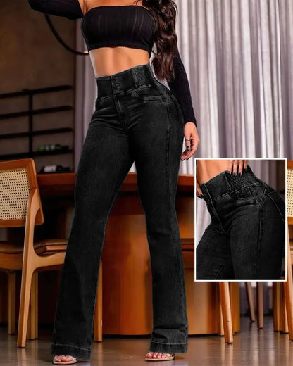Jean Taille Haute à Boutons et Fronces Dos ORIS WEAR