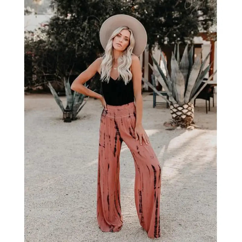 Pantalon Large Taille Haute à Imprimé Élégant ORIS WEAR