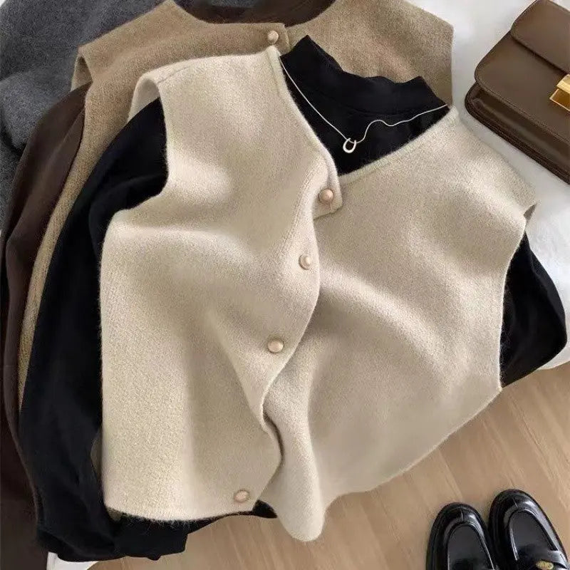Gilet sans manches chic à boutons contrastés ORIS WEAR