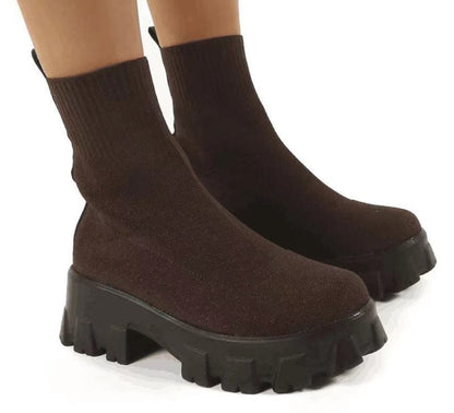 Bottes mi-talons européennes et américaines à tube moyen ORIS WEAR