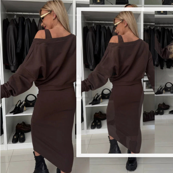 Two-piece set with sweater & midi dress ORIS WEAR