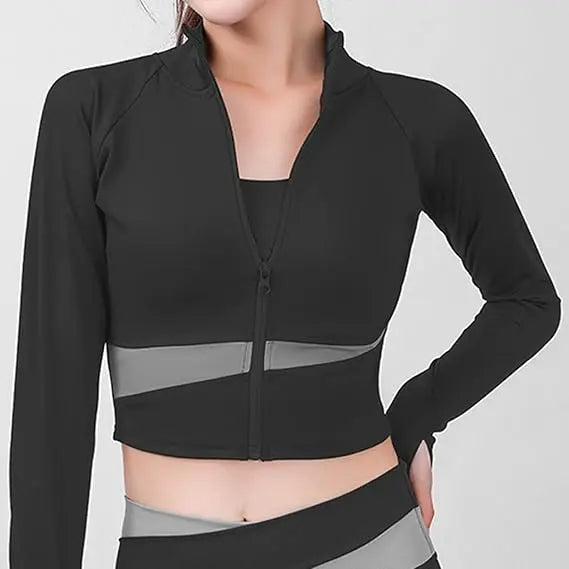 Best Ensemble 3 Pièces Patchwork – Veste, Brassière et Legging ORIS WEAR