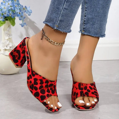 Mules à Talon Carré Léopard ORIS WEAR