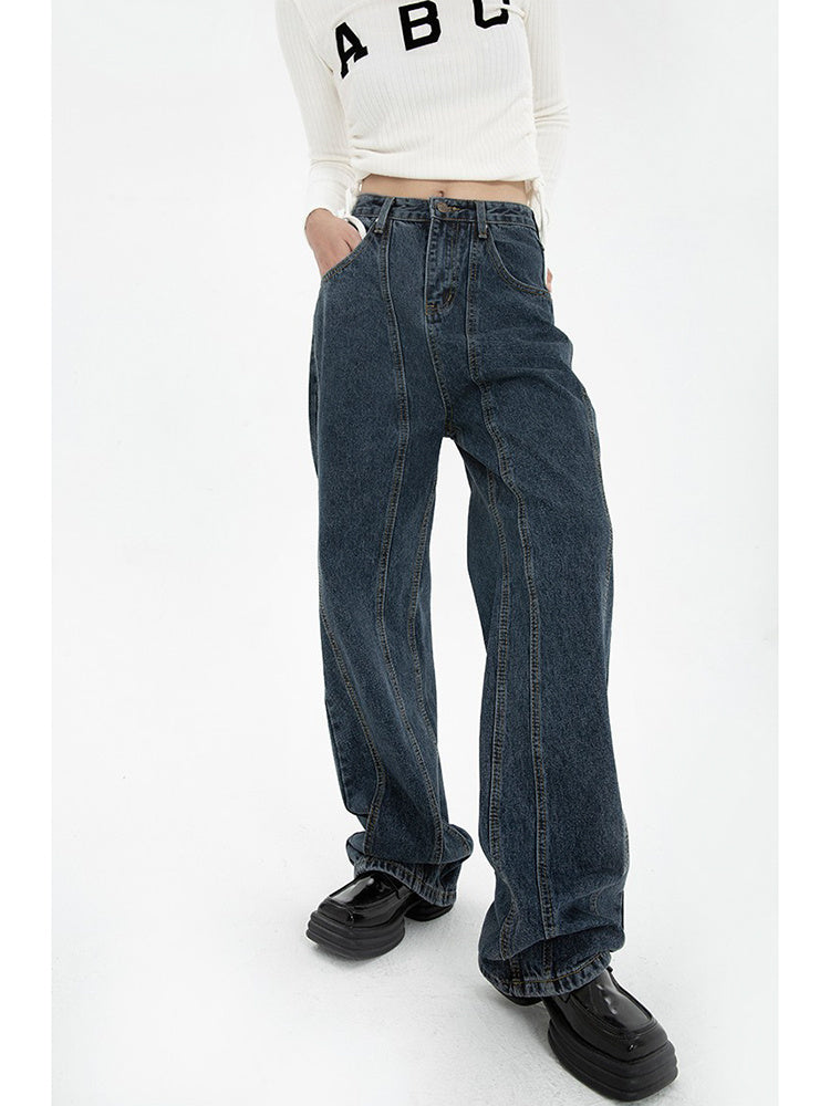 Jean bleu foncé drapé ample ORIS WEAR
