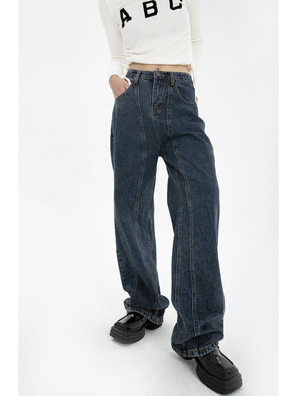 Jean bleu foncé drapé ample ORIS WEAR
