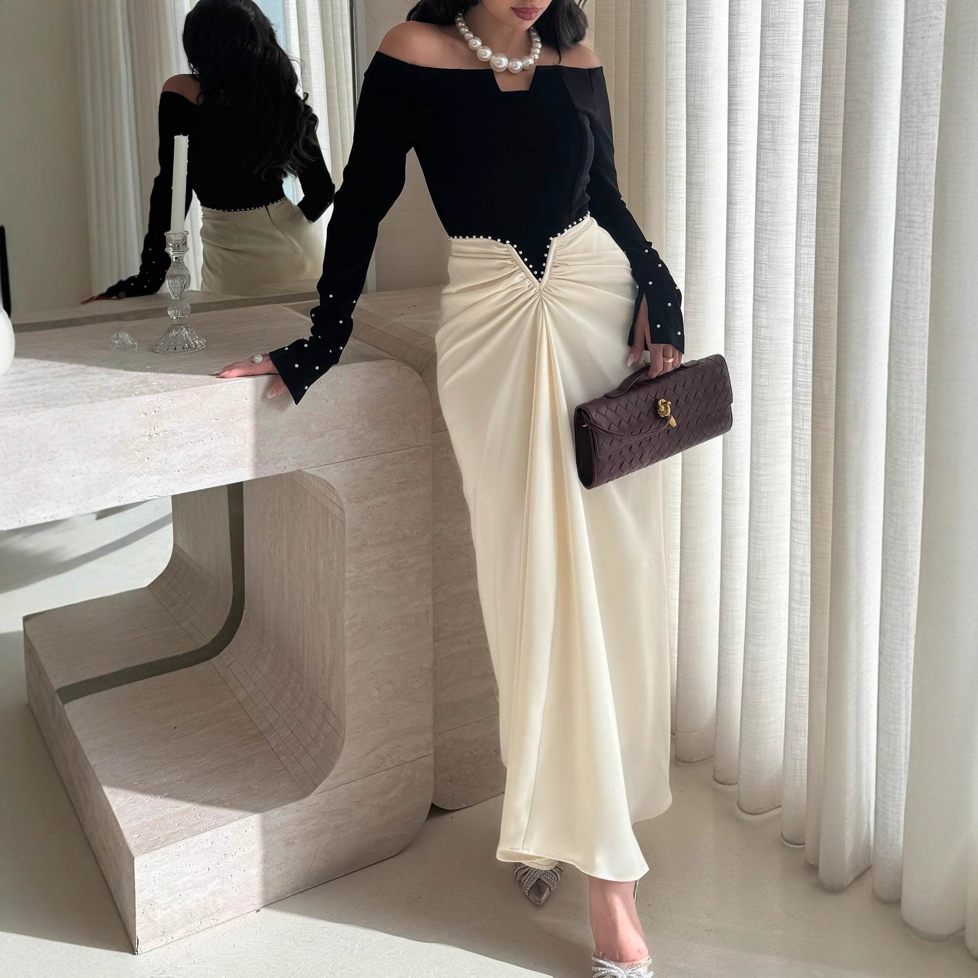 Robe Fourreau Élégance Perle ORIS WEAR