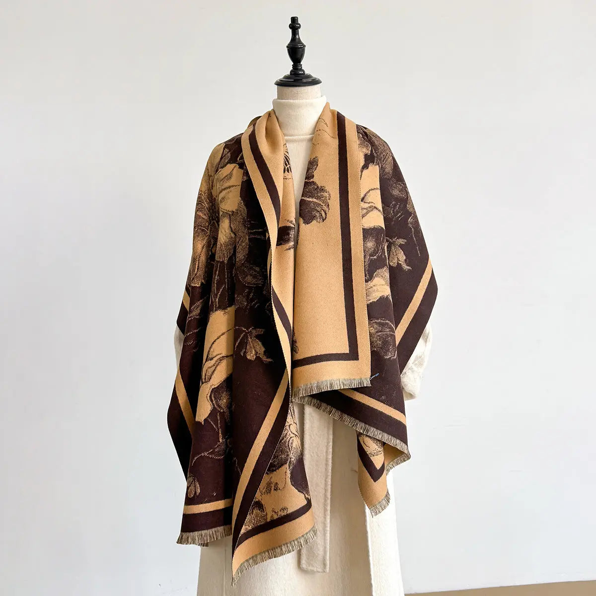 Châle élégant pour femme en fausse laine cachemire, chaud, épais et polyvalent. ORIS WEAR