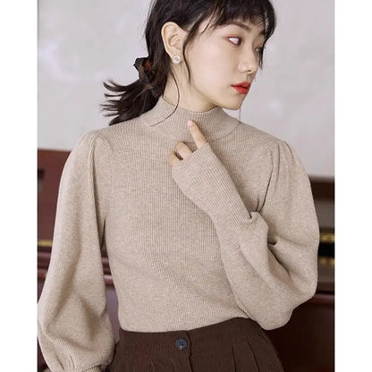 Haut Femme basic à Manches Bouffantes et Col Montant ORIS WEAR