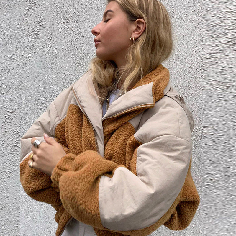Veste ample en laine d'agneau à capuche et coutures ORIS WEAR