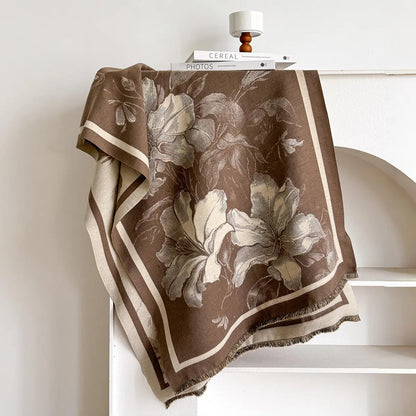 Châle élégant pour femme en fausse laine cachemire, chaud, épais et polyvalent. ORIS WEAR