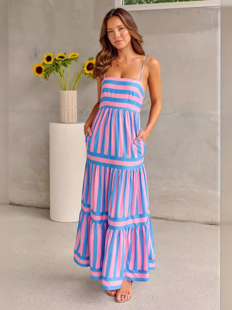 Robe Rayée Femme Dos Nu ORIS WEAR