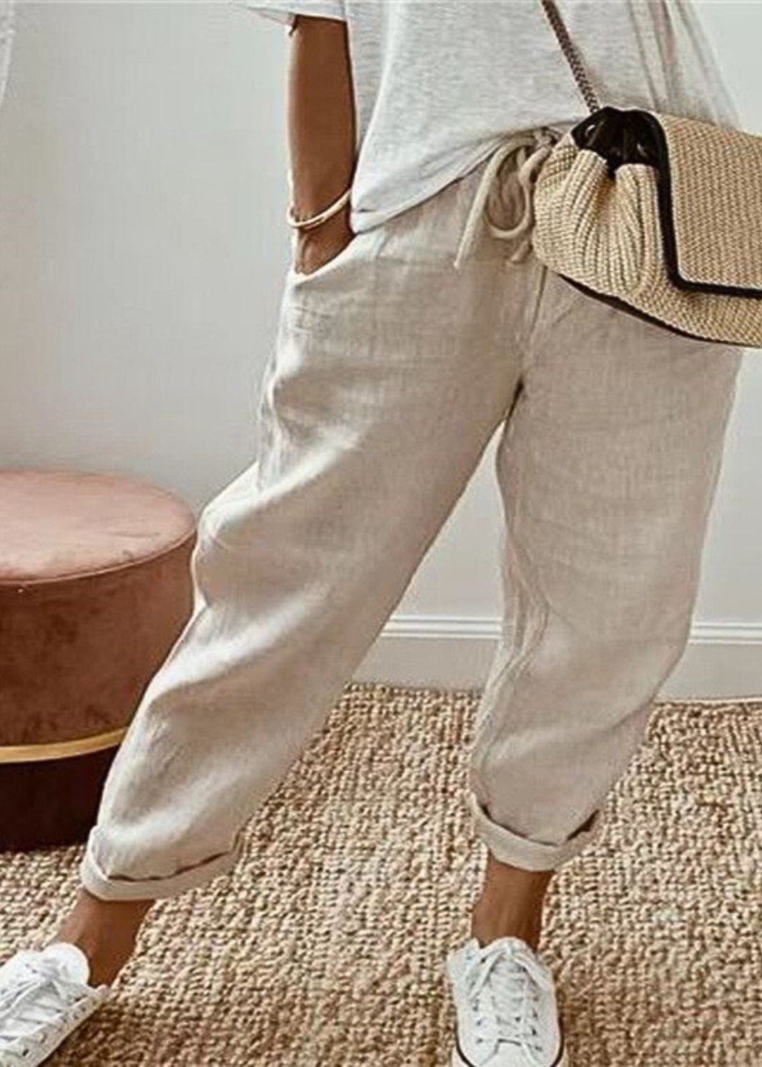 Pantalon Coton-Lin Femme Décontracté ORIS WEAR